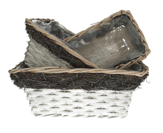 Korb rechteckig mehrfarbig 3er Set