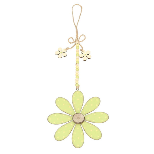 Hänger Blume mit Perlen grün Metall