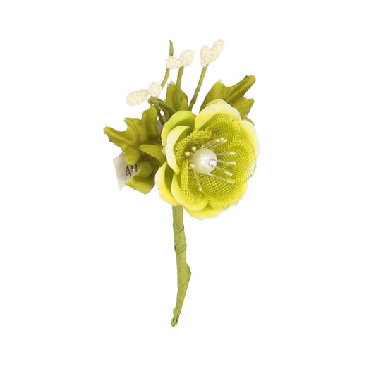 Aufleger Blume grün mit Perle