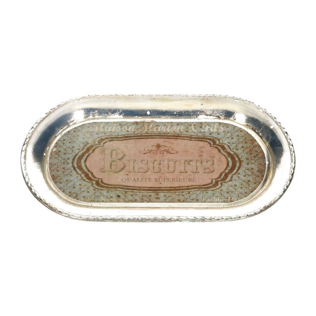 Metall Tablett "Biscuites" | "Bonbons" oval 2 Modelle