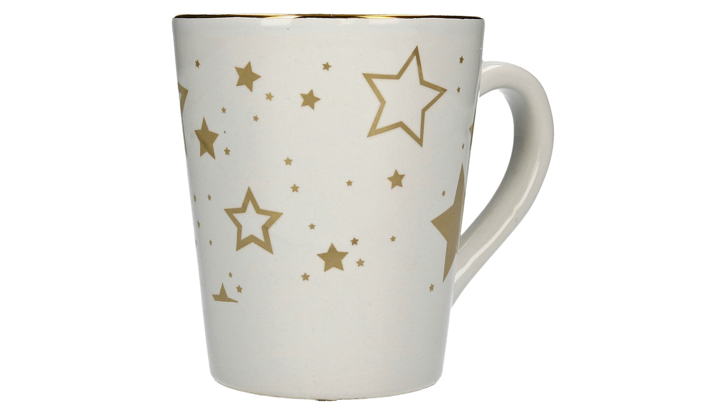 Tasse mit Goldrand und Sterne