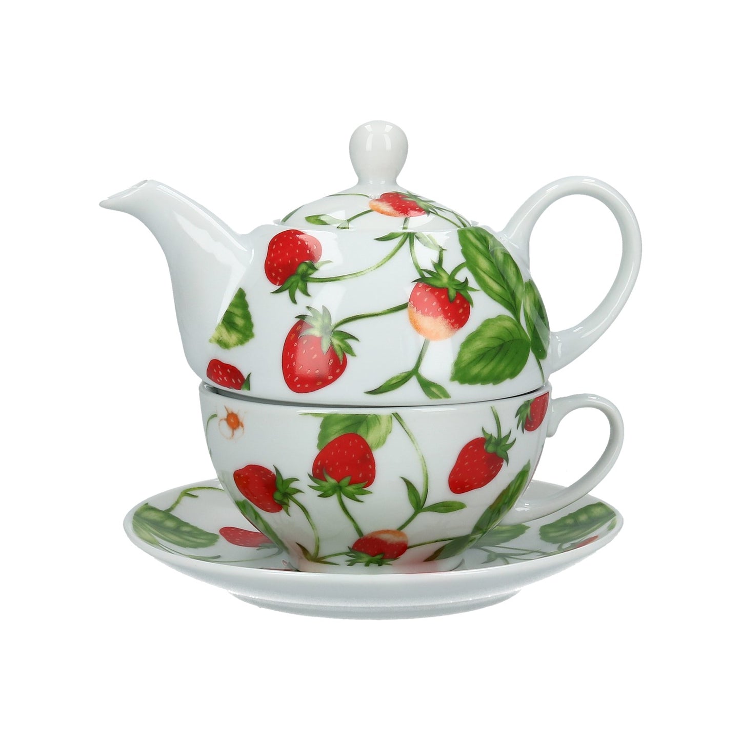 handgemalt Kanne TEA FOR ONE Erdbeere
