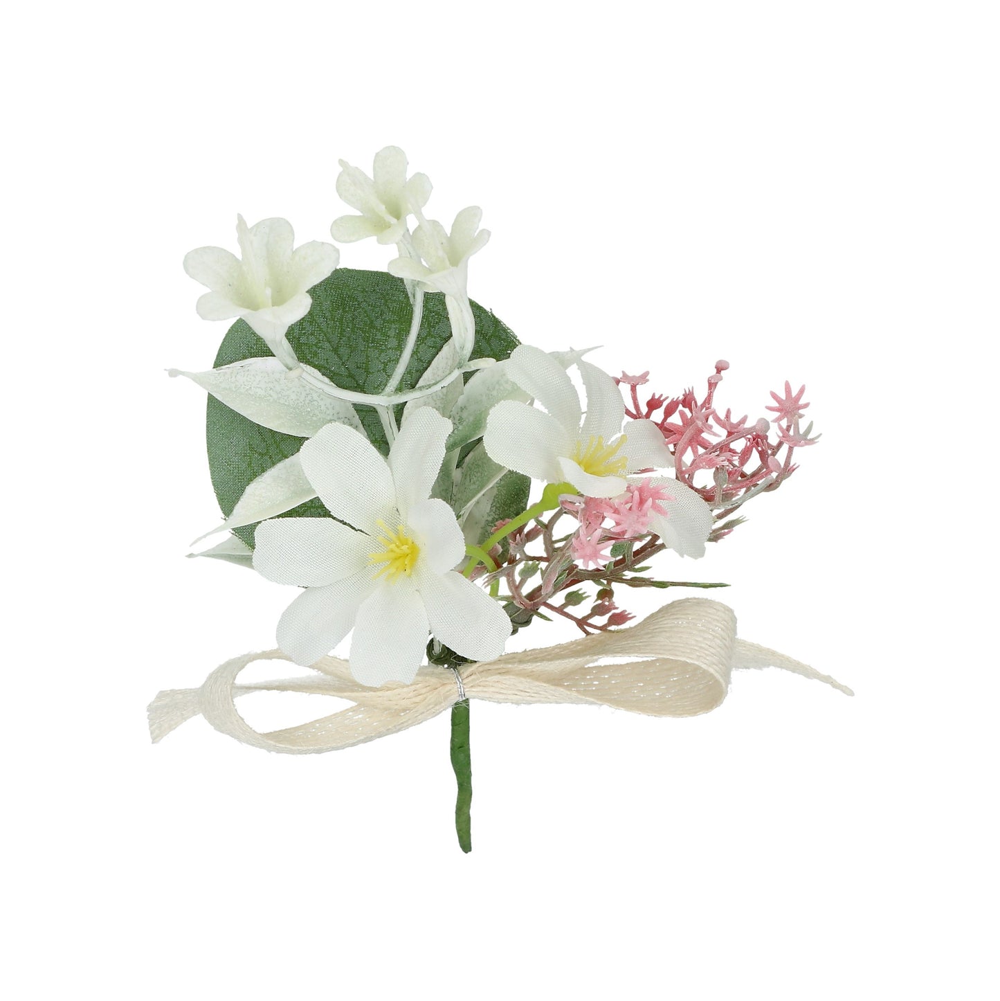 Pick Blüten mit Schleife, weiß/ rosé 17 cm