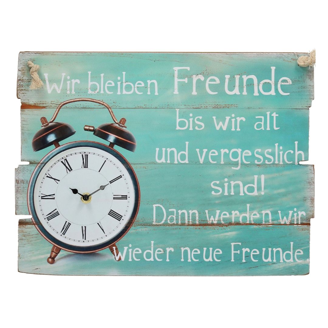 Bild mit Uhr " Wir bleiben Freunde ..."