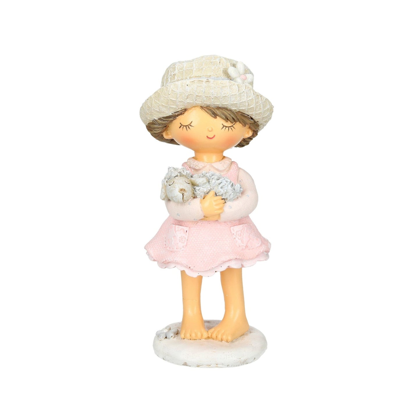 Figur Mädchen mit Schaf, stehend 18 cm