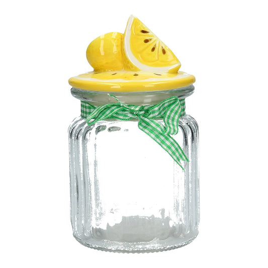 handgemalt Glas mit Deckel Zitronen