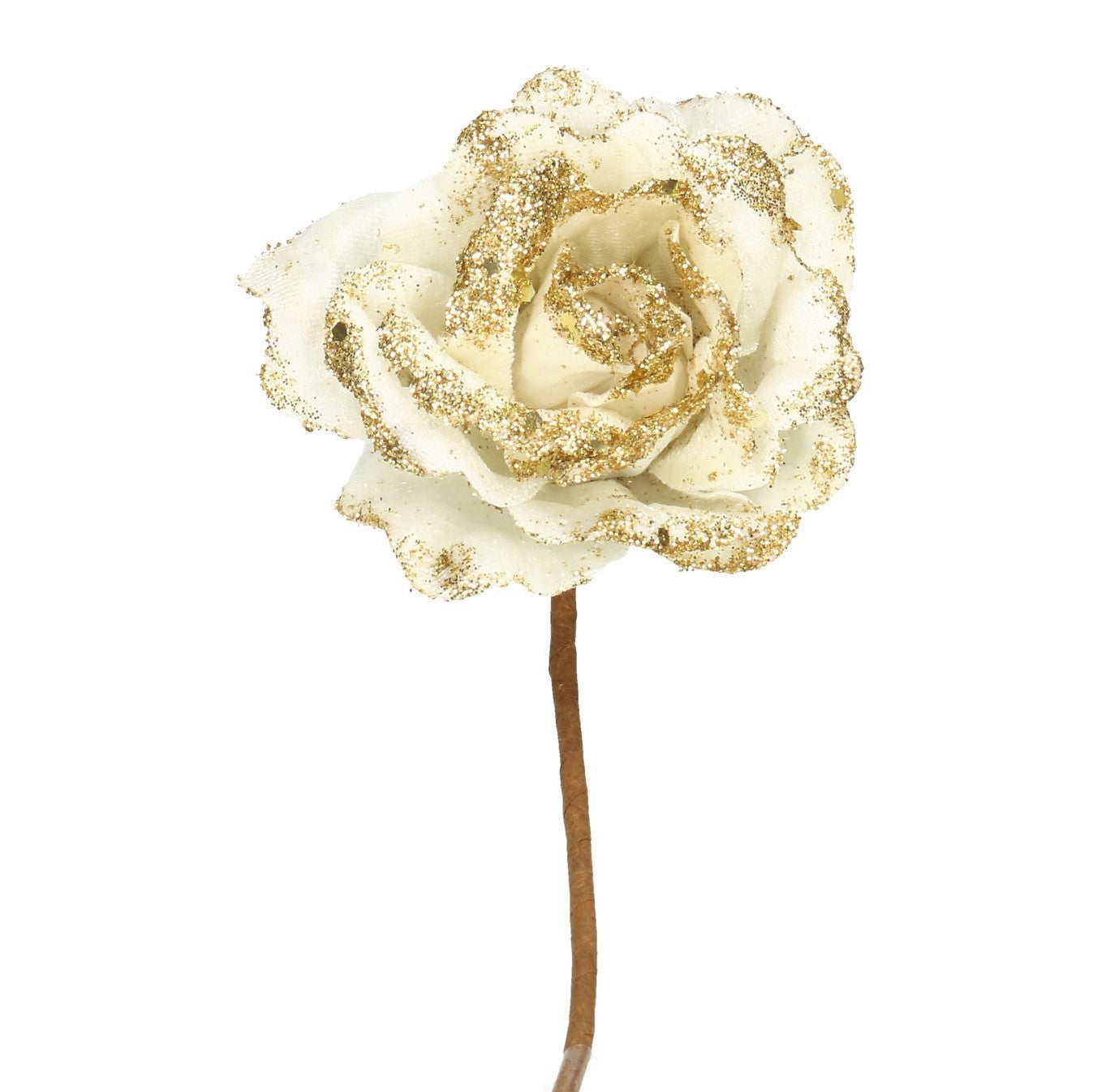 Blüte Rose antikcreme mit Goldrand 10 cm