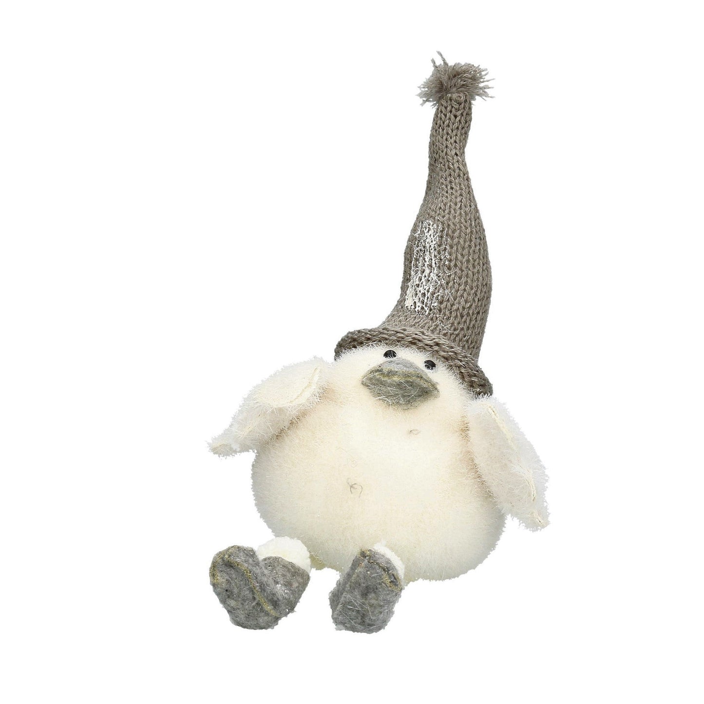 Figur Vogel mit Mütze, weiß 13 cm