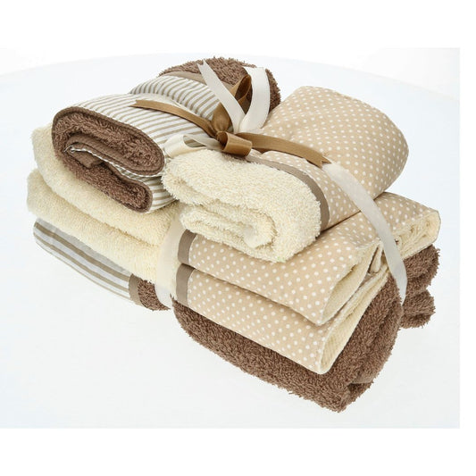Handtuch-Set, beige/braun